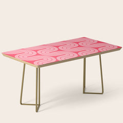 70s Throwback Wavy Stripes Pattern Coffee Table