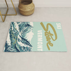 2021 Ski Stowe Vermont Vintage Poster Rug