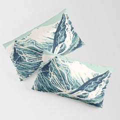 2021 Ski Stowe Vermont Vintage Poster Pillow Sham