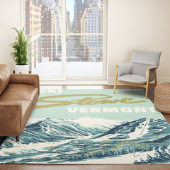 2021 Ski Stowe Vermont Vintage Poster Rug