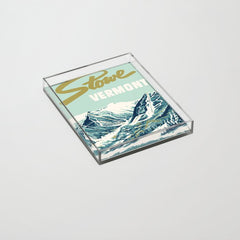 2021 Ski Stowe Vermont Vintage Poster Acrylic Tray