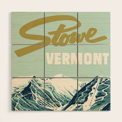 2021 Ski Stowe Vermont Vintage Poster Wood Wall Art