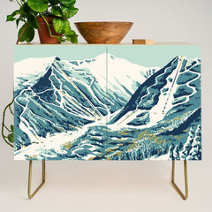 2021 Ski Stowe Vermont Vintage Poster Credenza