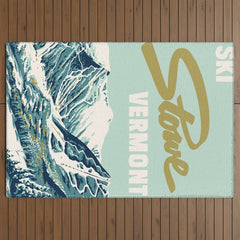 2021 Ski Stowe Vermont Vintage Poster Outdoor Rug