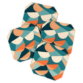 1/4 Cut, Abstract Fresh Fruits Citrus, Orange Lemon Illustration Scandinavian, Pastel Geometric Shapes eclectic Contemporary Modern Boho Coaster
