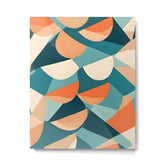 1/4 Cut, Abstract Fresh Fruits Citrus, Orange Lemon Illustration Scandinavian, Pastel Geometric Shapes eclectic Contemporary Modern Boho Metal Print