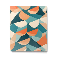 1/4 Cut, Abstract Fresh Fruits Citrus, Orange Lemon Illustration Scandinavian, Pastel Geometric Shapes eclectic Contemporary Modern Boho Metal Print