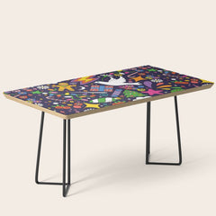 60s 70s psychedelic Modern Christmas Confetti Pattern Coffee Table