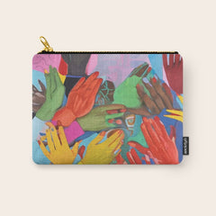 A Hand Is All We Need, Abstract Human Face Community, Humanity People Colorful Concept Positivity Carry All Pouch