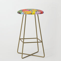 A Hand Is All We Need, Abstract Human Face Community, Humanity People Colorful Concept Positivity Stool