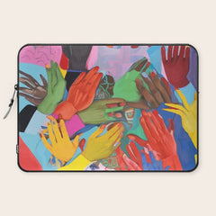 A Hand Is All We Need, Abstract Human Face Community, Humanity People Colorful Concept Positivity Laptop Sleeve