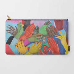 A Hand Is All We Need, Abstract Human Face Community, Humanity People Colorful Concept Positivity Carry All Pouch