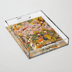(Book of omens) Angels bow before Adam and Eve in Paradise Islamic Antique Art Acrylic Tray
