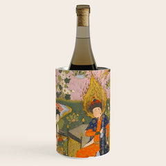 (Book of omens) Angels bow before Adam and Eve in Paradise Islamic Antique Art Wine Chiller