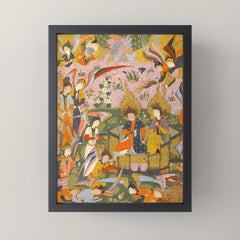 (Book of omens) Angels bow before Adam and Eve in Paradise Islamic Antique Art Mini Art Print