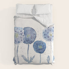 4 indigo abstract dandelion 2 Duvet Cover