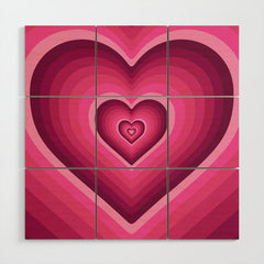 70's Heart Wood Wall Art