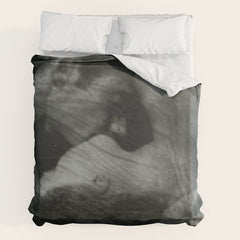 1912, The Kiss, Lovers black and white photography by Anne Brigmann Duvet Cover
