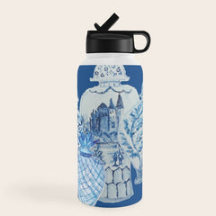4 Four 4 Blue and White Ginger Jars Water Bottle