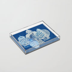 4 Four 4 Blue and White Ginger Jars Acrylic Tray