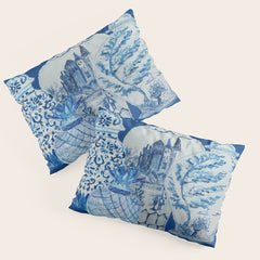 4 Four 4 Blue and White Ginger Jars Pillow Sham
