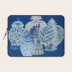 4 Four 4 Blue and White Ginger Jars Laptop Sleeve