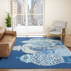 4 Four 4 Blue and White Ginger Jars Rug