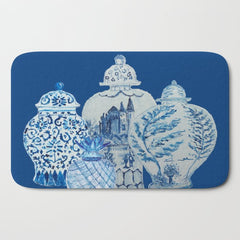 4 Four 4 Blue and White Ginger Jars Bath Mat