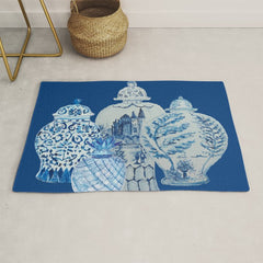 4 Four 4 Blue and White Ginger Jars Rug