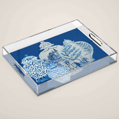 4 Four 4 Blue and White Ginger Jars Acrylic Tray