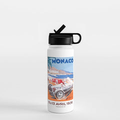 1936 Monaco Grand Prix Race Poster Water Bottle
