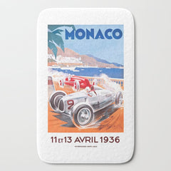 1936 Monaco Grand Prix Race Poster Bath Mat