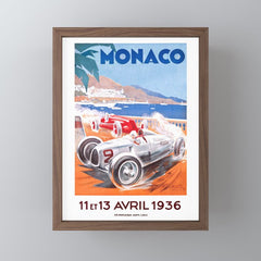 1936 Monaco Grand Prix Race Poster Mini Art Print