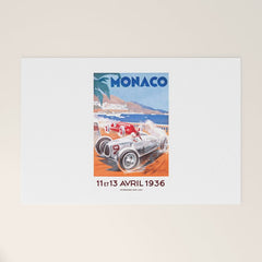 1936 Monaco Grand Prix Race Poster Welcome Mat