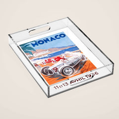 1936 Monaco Grand Prix Race Poster Acrylic Tray