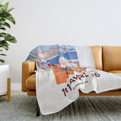 1936 Monaco Grand Prix Race Poster Throw Blanket