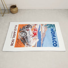 1936 Monaco Grand Prix Race Poster Rug
