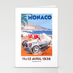 1936 Monaco Grand Prix Race Poster Stationery Card