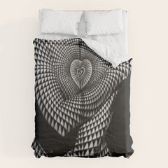 0622-JAL Heart Shape Pattern on Breasts and Nude Body Abstracted by Optical Patten Comforter