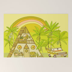 a frame simple living // banana pancakes // retro surf art by surfy birdy Welcome Mat
