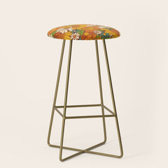 70s Retro Floral Stool