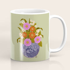 1970s Disco Ball Flower Pot Coffee Mug
