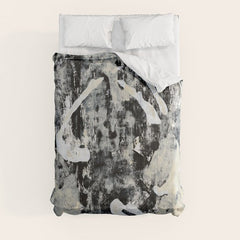 003: a vibrant abstract design in black and white by Alyssa Hamilton Art Comforter