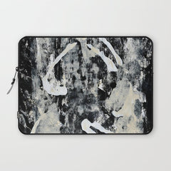 003: a vibrant abstract design in black and white by Alyssa Hamilton Art Laptop Sleeve