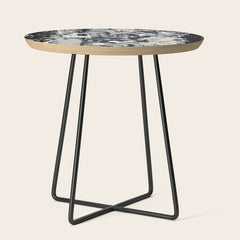 003: a vibrant abstract design in black and white by Alyssa Hamilton Art Side Table