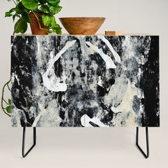 003: a vibrant abstract design in black and white by Alyssa Hamilton Art Credenza