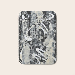 003: a vibrant abstract design in black and white by Alyssa Hamilton Art Bath Mat