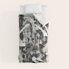 003: a vibrant abstract design in black and white by Alyssa Hamilton Art Comforter