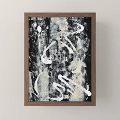 003: a vibrant abstract design in black and white by Alyssa Hamilton Art Mini Art Print