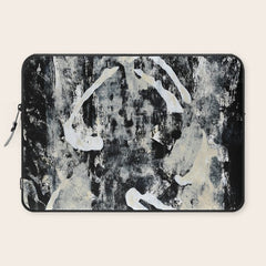 003: a vibrant abstract design in black and white by Alyssa Hamilton Art Laptop Sleeve